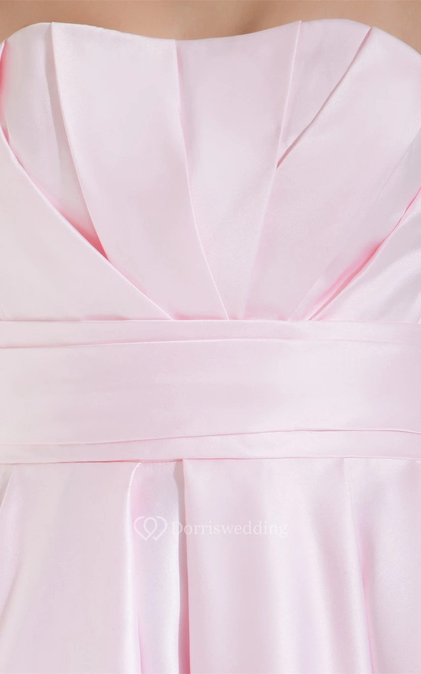 Blushing Mini Short Sleeveless Dress With Pleats view 8
