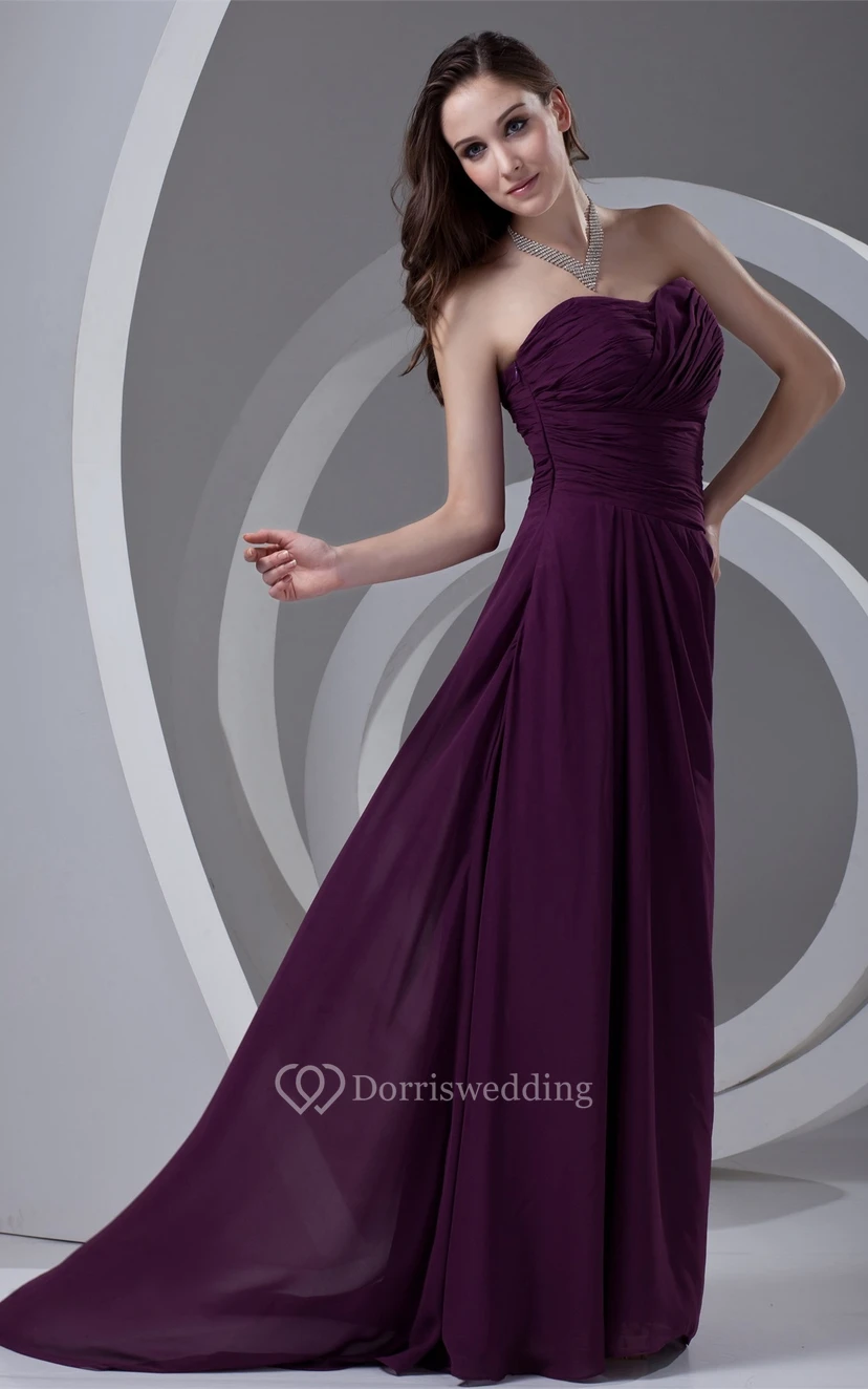 Stunning Ruffled Sweetheart a Line Sleeveless Chiffon Special Occasion Dresses view 4