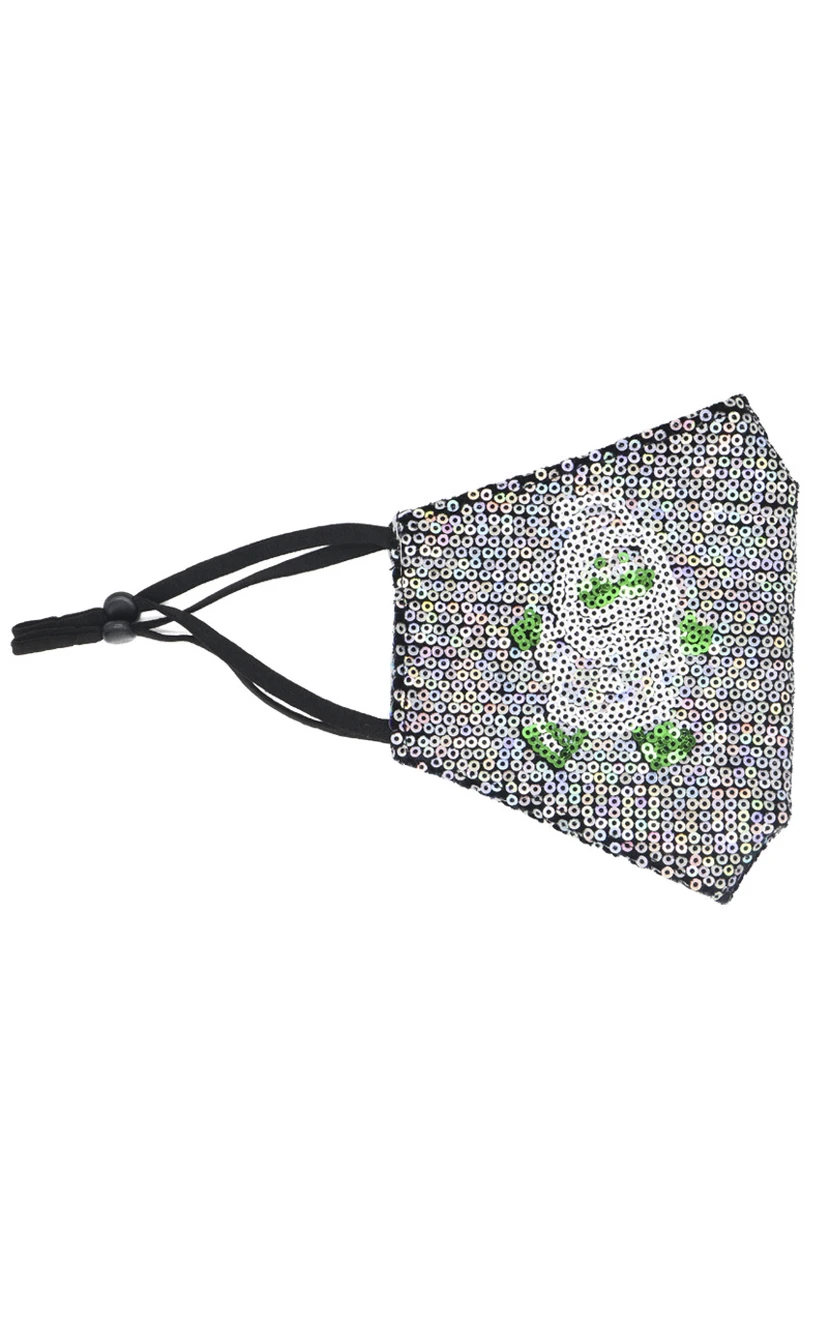Non-medicial Sequin Christmas Cotton Reusable Face Mask In 7 Colors view 3