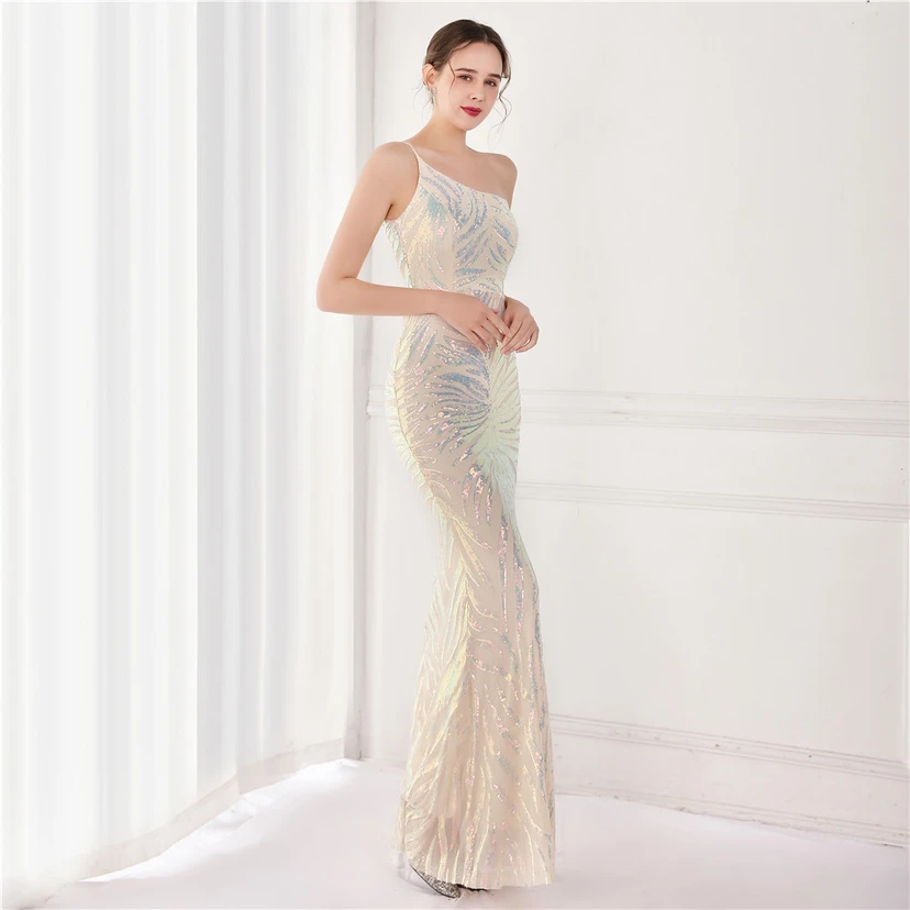 New Sequin Sequin Fairy Celebrity Party Party Evening Dress Sexy Long Toast Dress Bride view 39