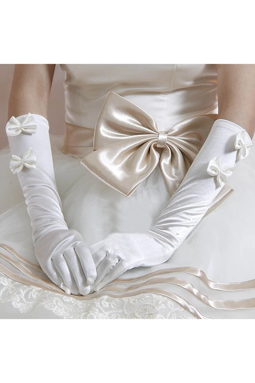 Gants longs chauds à double nœud