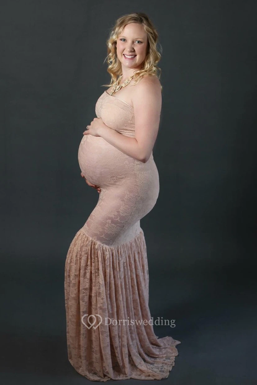 Lace Mermaid Sleeveless Strapless Dress view 2