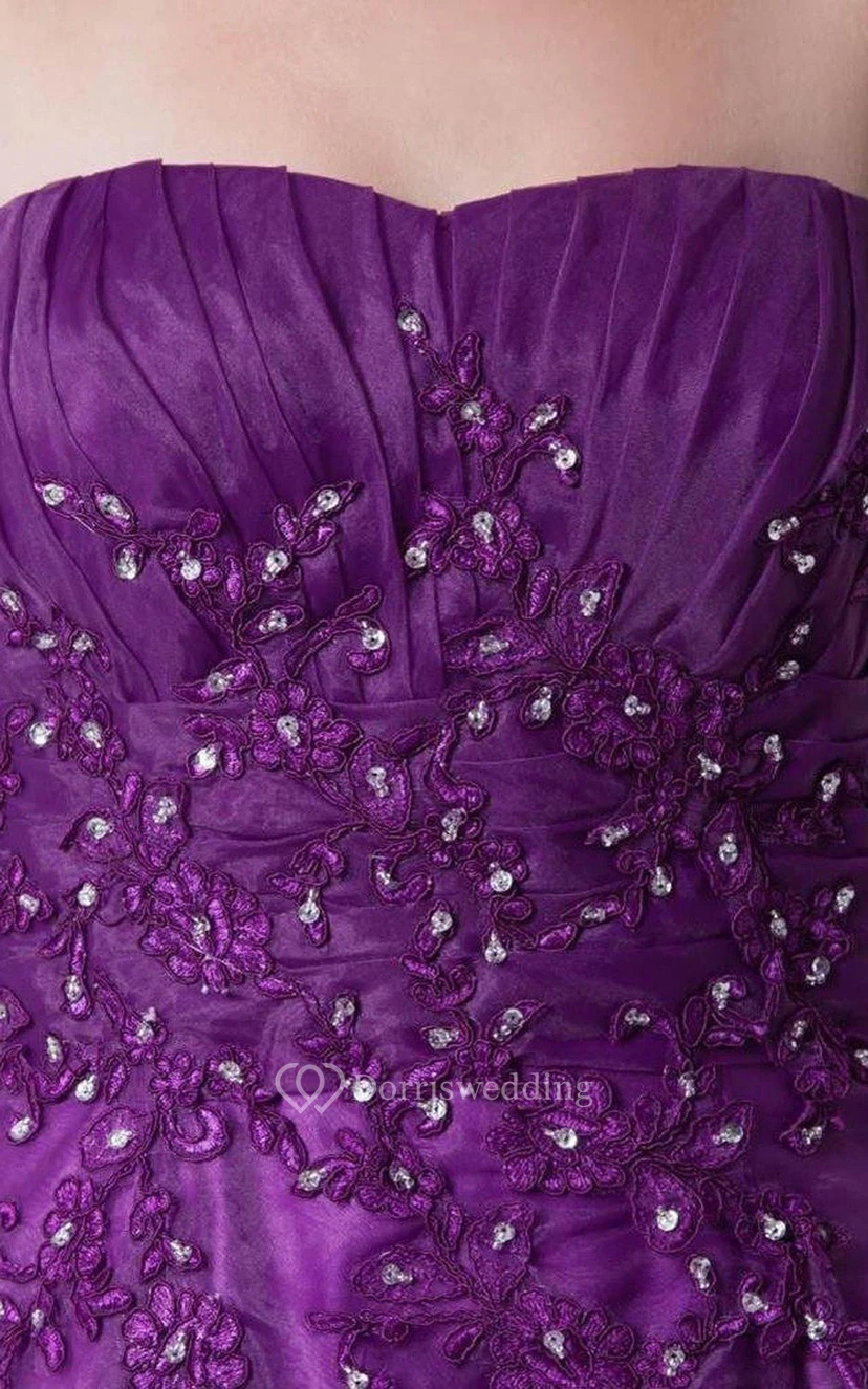 Sweetheart Ballgown With Sequins and Pleats view 4