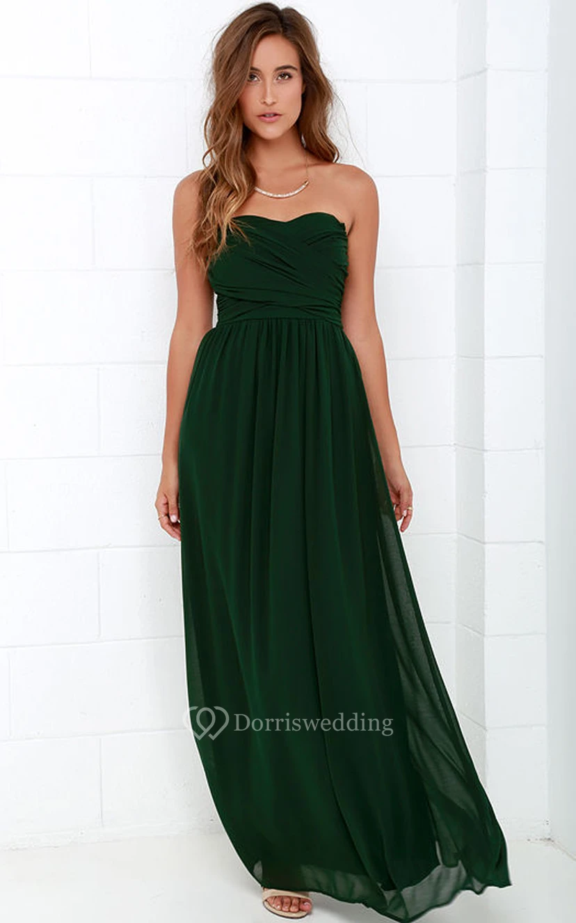 Chiffon Chic Dress With Crisscross Ruched Bodice view 33