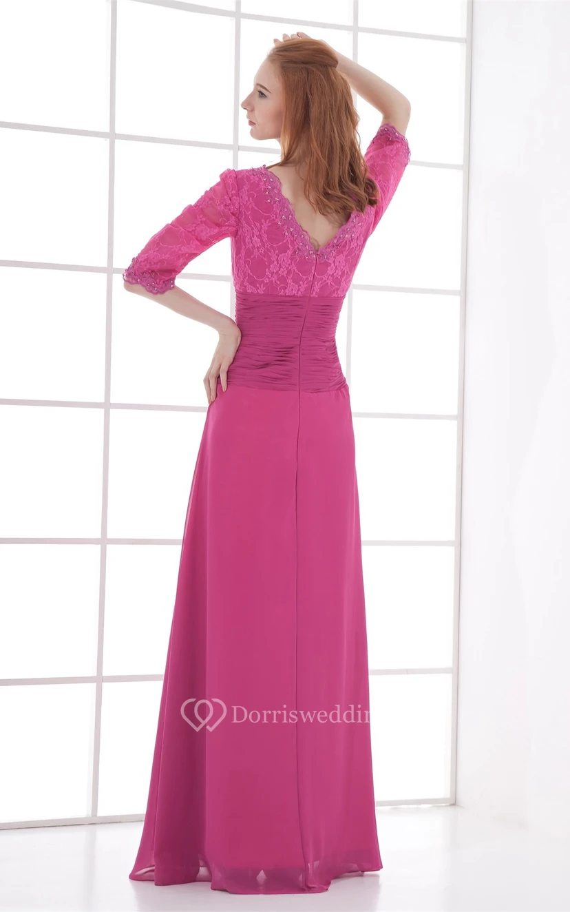 Elegantes vestidos largos de tubo con escote en V y media longitud para ocasiones especiales. view 8