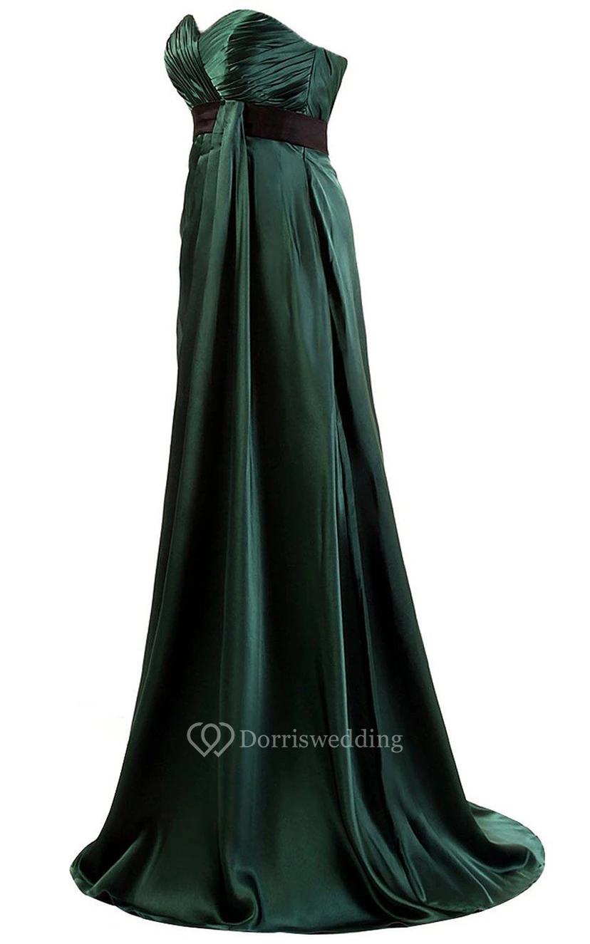 Sweetheart Long Gown With Sweep Train and Pleats view 3