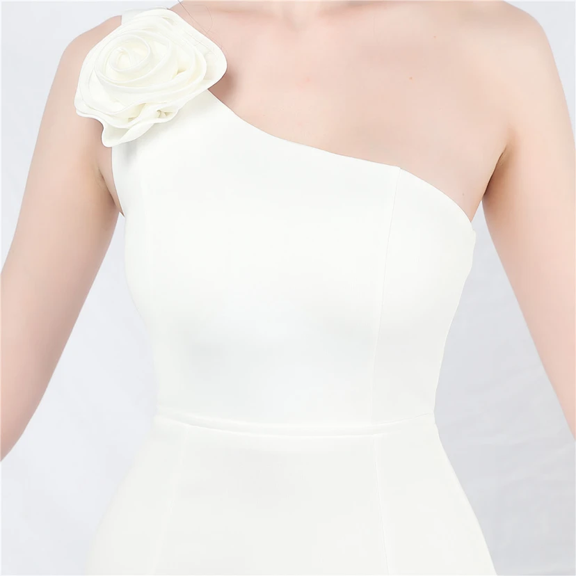 Unique Fashion Flower Design Simple And Elegant One-Shoulder Long Dress High-End Evening Dress view 71