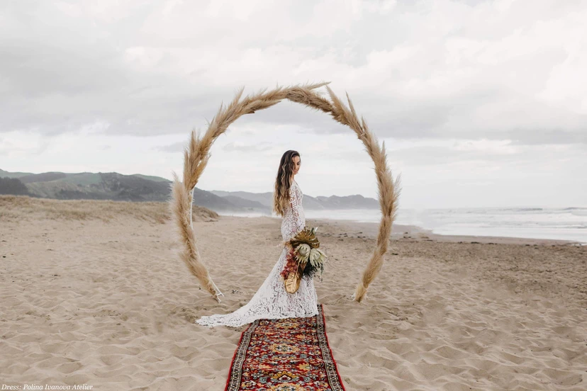 gypsy inspired boho hippie beach wedding dresses Bohemian Spaghetti Straps Bohemian Gypsy Lace Sleeve Bridal
