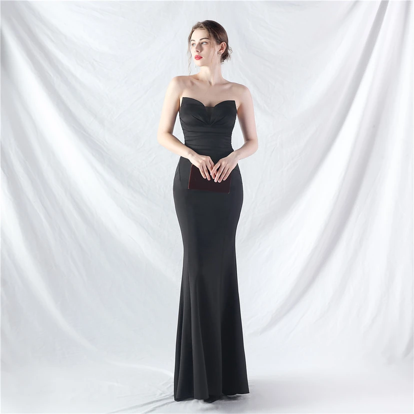 Craft Dress Sexy Off-Shoulder Wrapped Chest Satin Evening Dress view 53