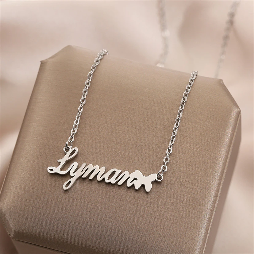 Personalised Name Titanium Steel Necklace view 2