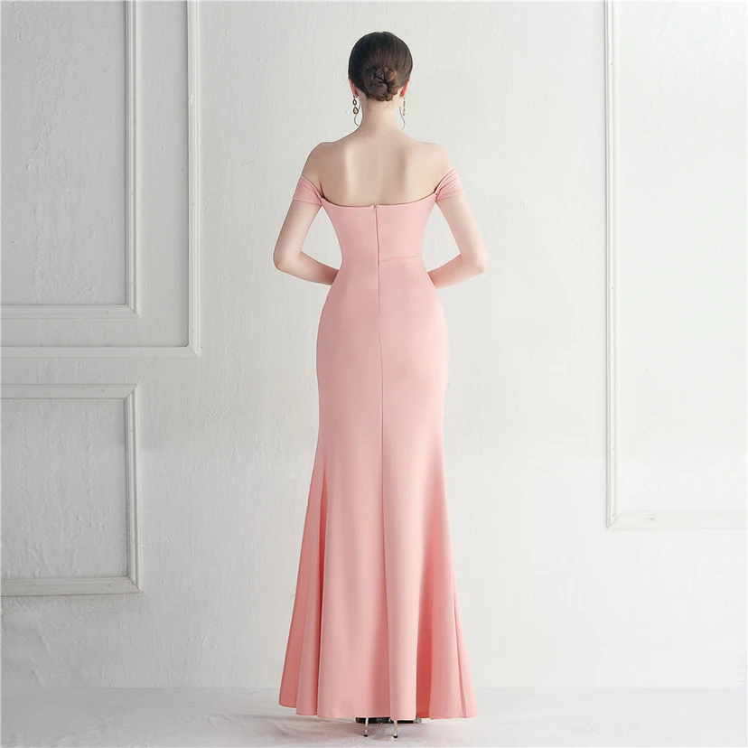 Cross-Border Supply schulterfreies, einseitig schulterfreies Kleid mit Schlitz für Nachtclub, Hochzeit oder Abendessen view 49