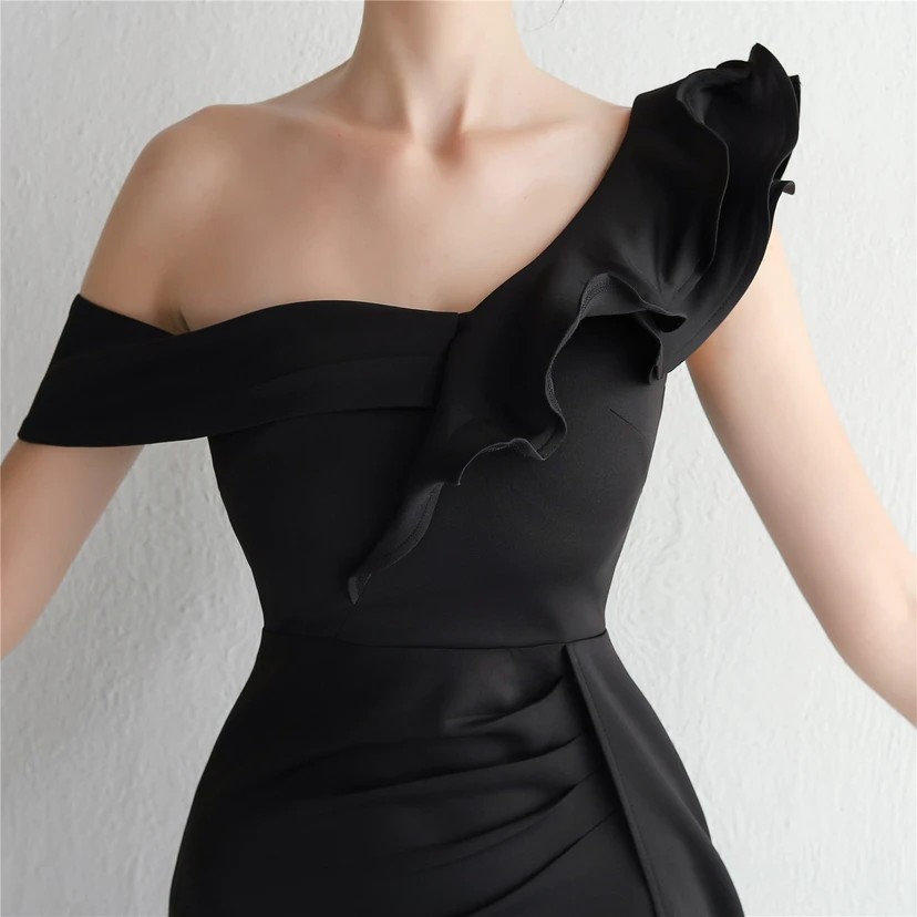 6 Farben One Shoulder Bankett Abendkleid Mode Party Langes Elegantes Schlankes Sexy Meerjungfrauenkleid view 46