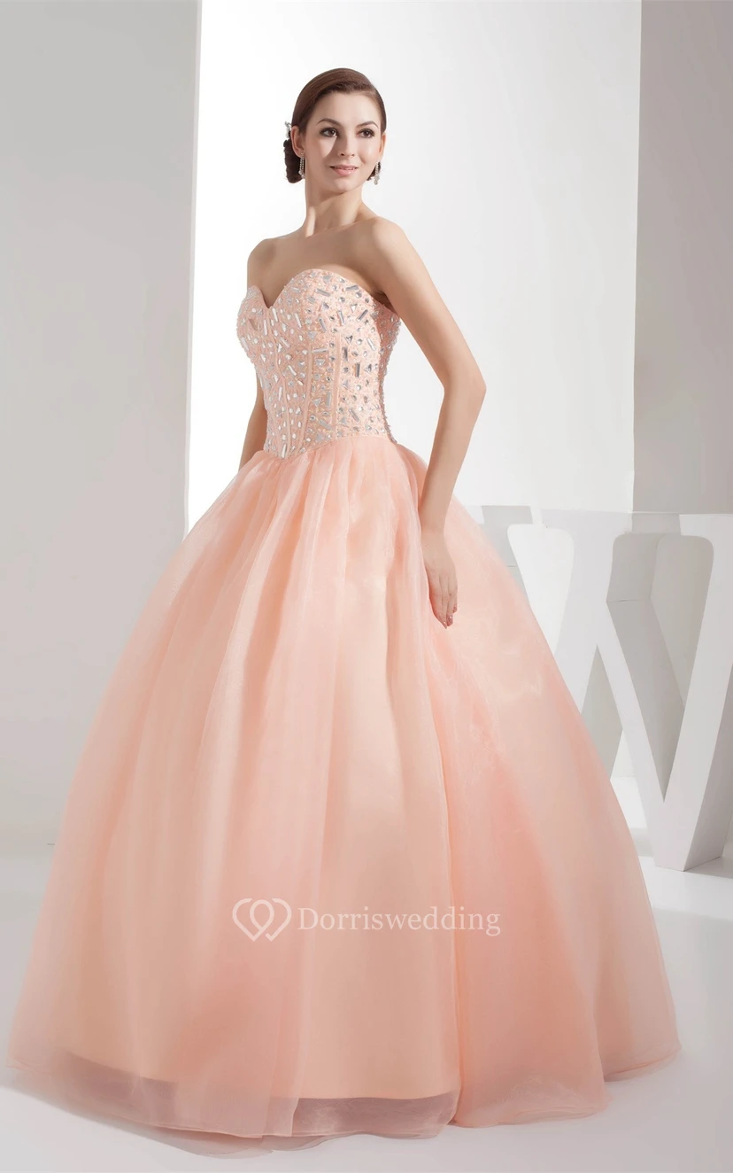 Sweetheart A-Line Pleated Ball-Gown With Gemmed Bodice view 8