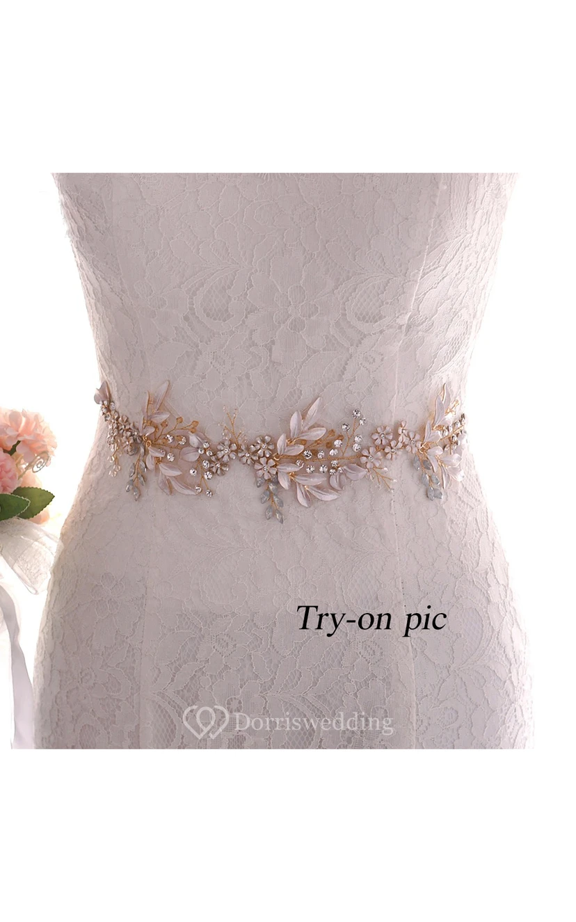 Elegant Organza Beaded Belt view 6