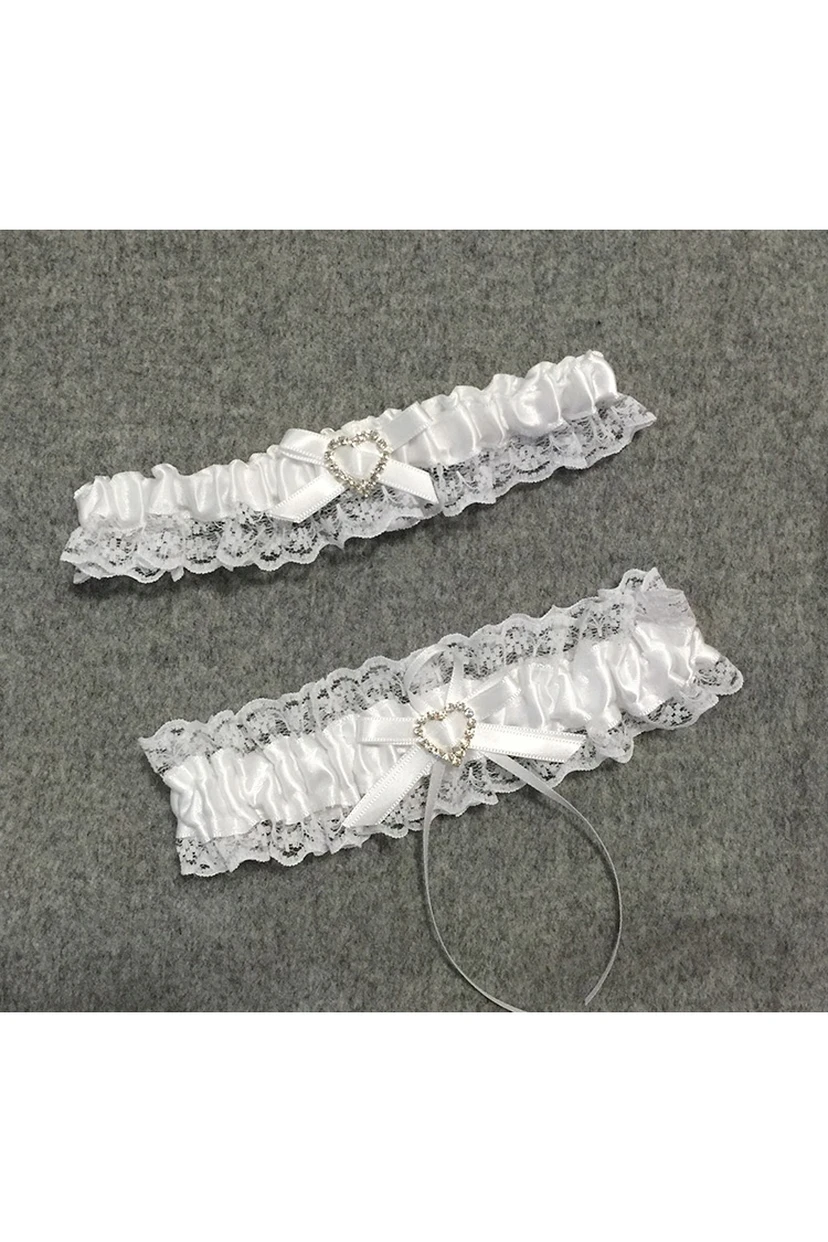 Heart-shaped Beading Lace Sexy Two Pieces Of Elastic Stockings Within 16-23inch