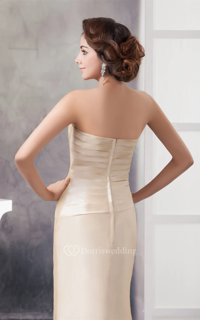 Sleeveless Sheath Ruched Bolero and Dress With Flower view 3