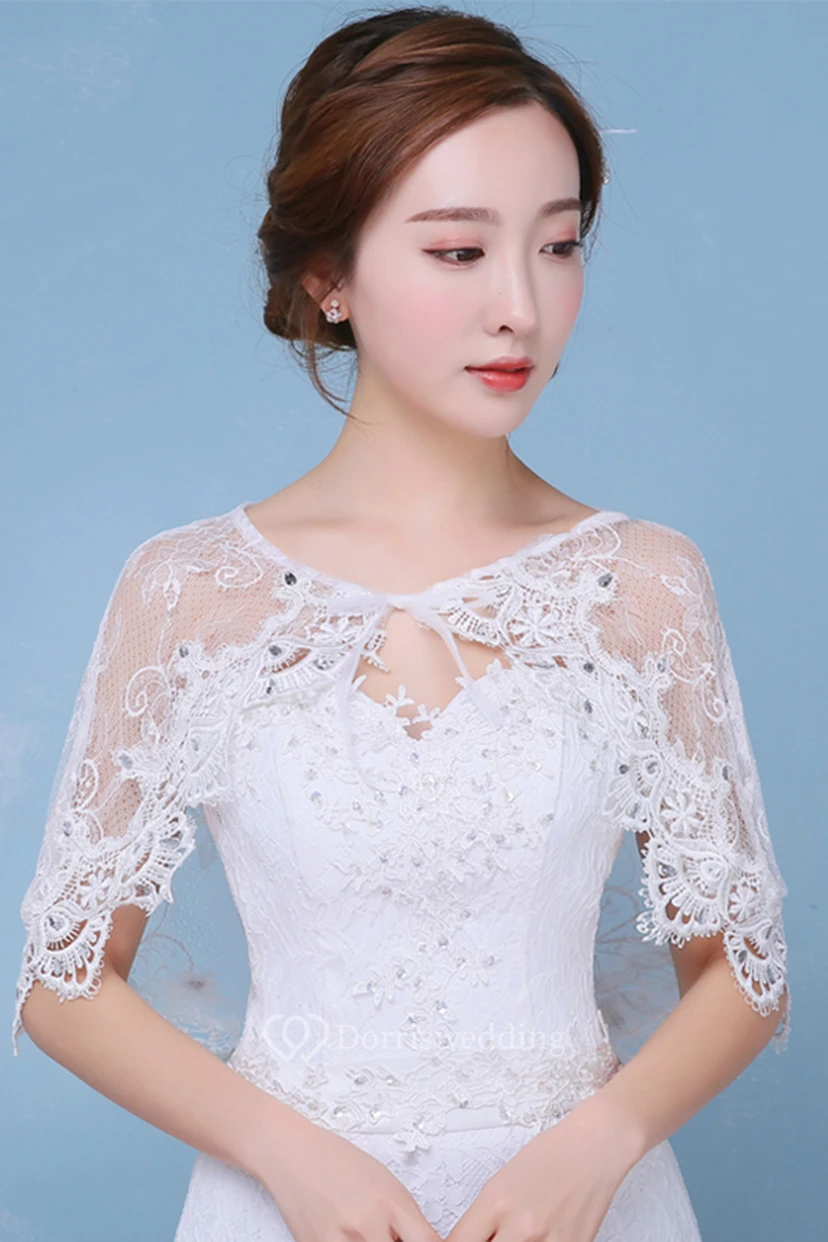 Neuer Braut-Schulter-Armstola mit Diamanten aus Spitze für Frühling und Sommer