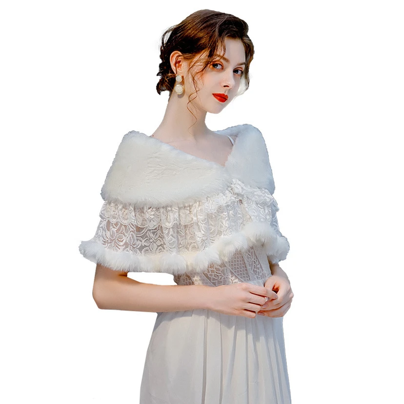 Brautkleid-Cape, Überwurf, neues Frühlingsmodell, Damen, Weiß, Warmes Brautkleid, Cheongsam, Große Größe view 5