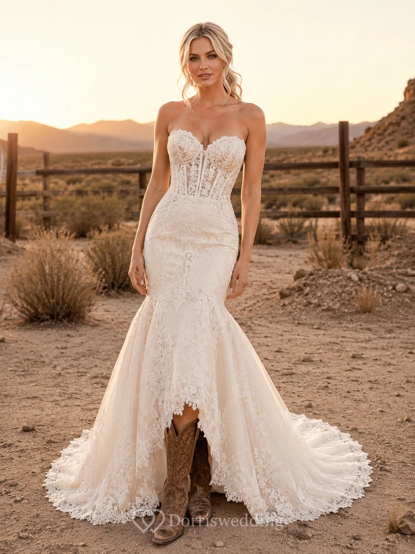 Robe de mariée de maternité en mousseline de soie, col V, manches courtes, dentelle, traîne souple, style jardin.