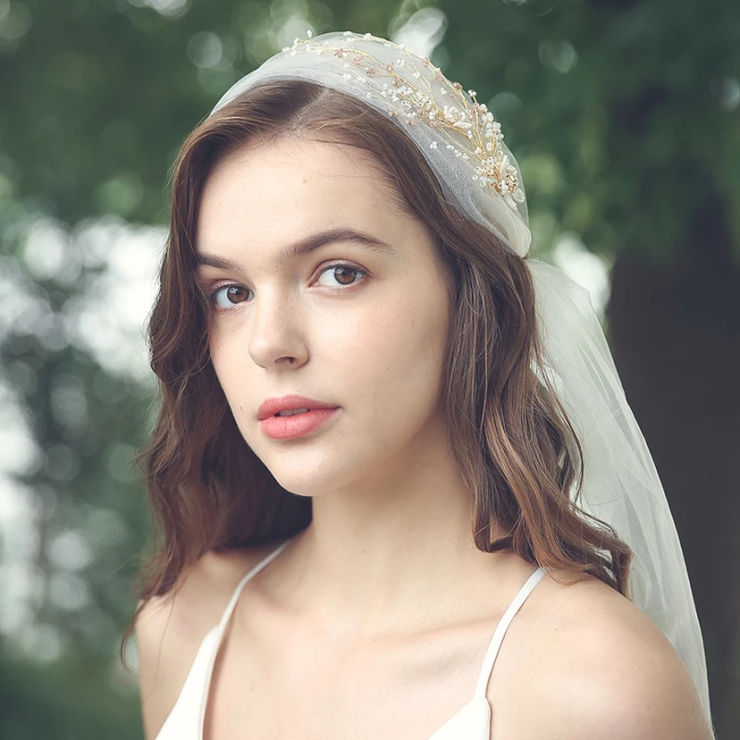 Handmade Elegant Veils with Beads view 2