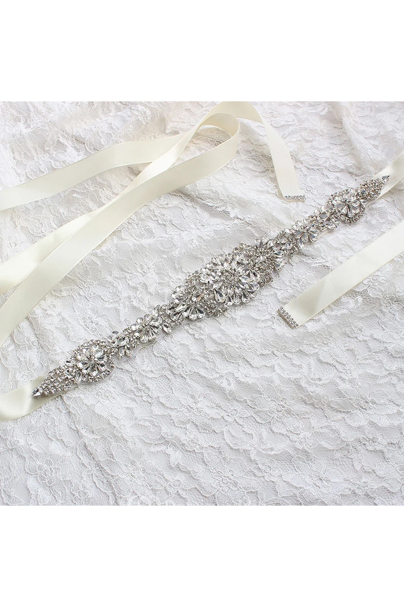 Fancy Beaded Satin Belt view 2