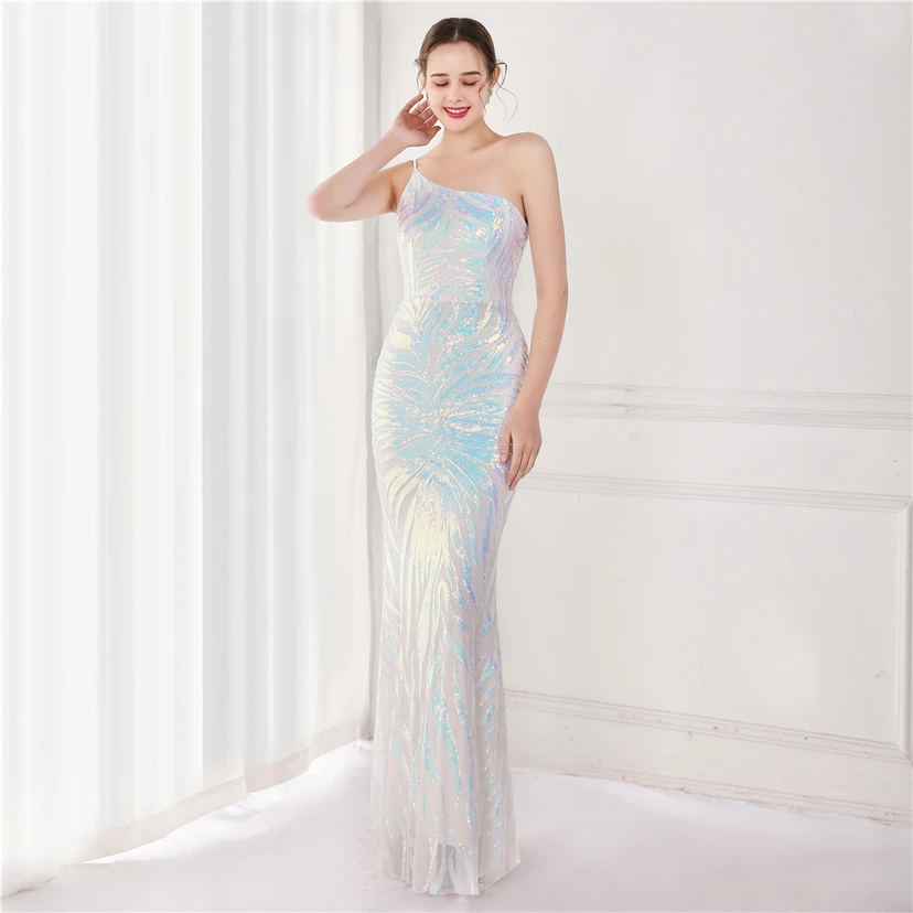 New Sequin Sequin Fairy Celebrity Party Party Evening Dress Sexy Long Toast Dress Bride view 19