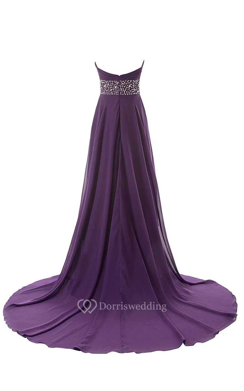 Sweetheart High-low Wedding Dress With Draping and Beading view 4