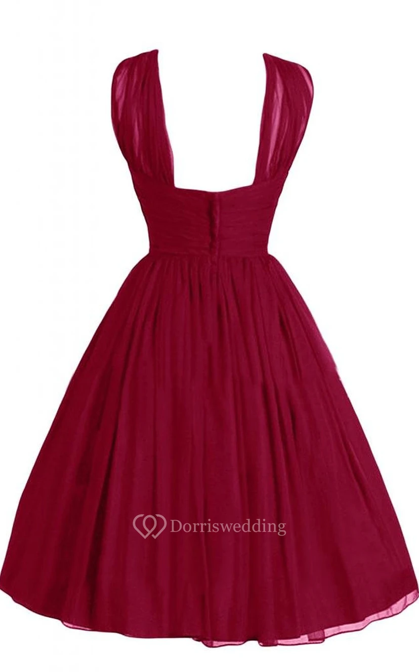 Halter A-line Pleated Dress With Ruching view 2