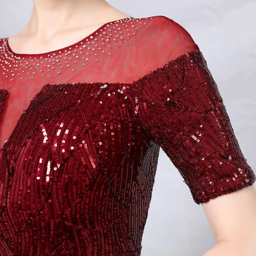 Elegantes, langärmeliges Paillettenkleid im Meerjungfrauenstil mit Meerjungfrauenschnitt – ein echter Hingucker! view 17