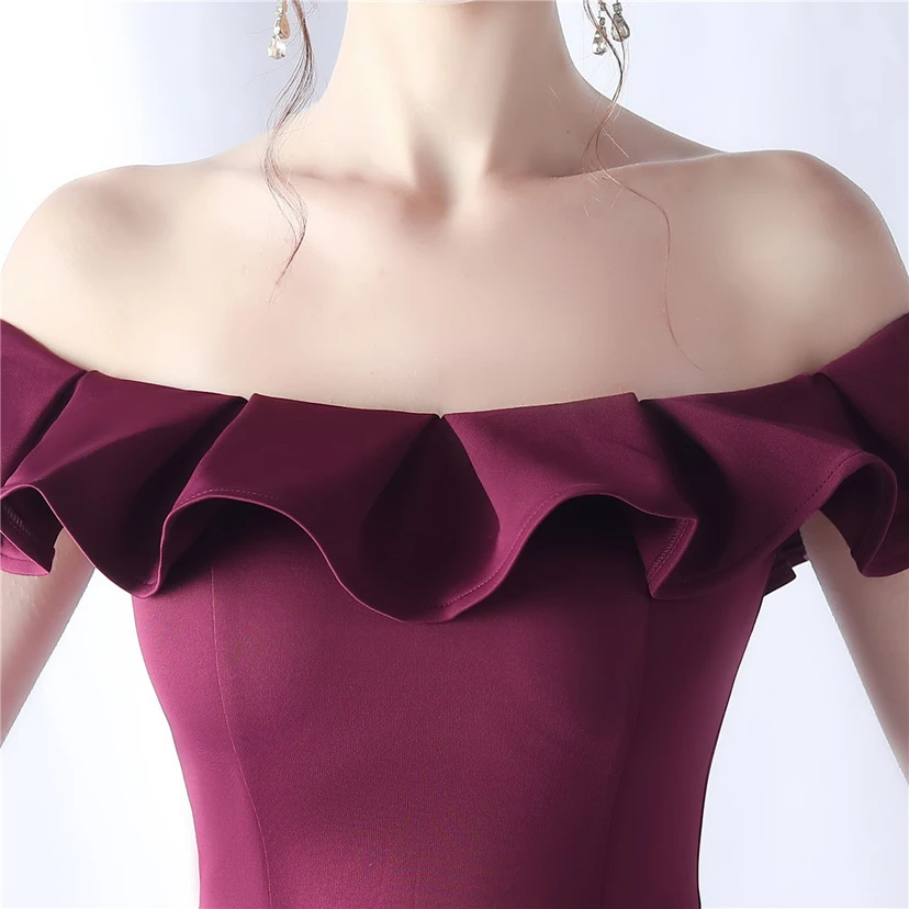 Exhibition Etiquette Bridesmaid Satin Sling Tube Top Evening Dress view 35
