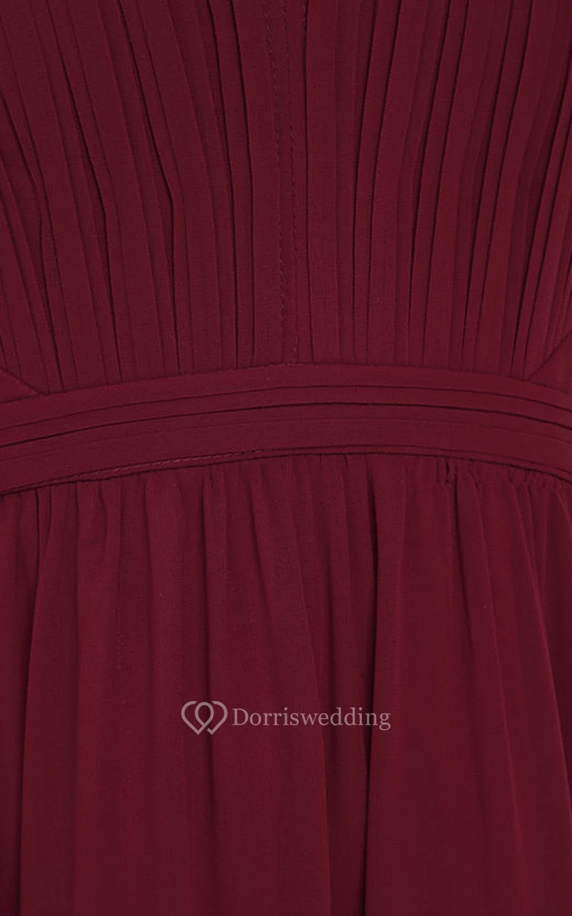 Long A-Line Sleeveless Chiffon Halter Dress view 6
