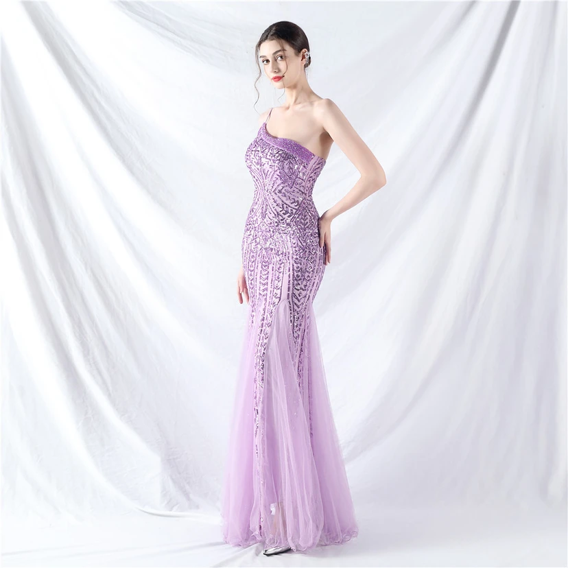Robe de soirée haut de gamme ornée de perles de positionnement, de fleurs et de broderies en tulle. view 75