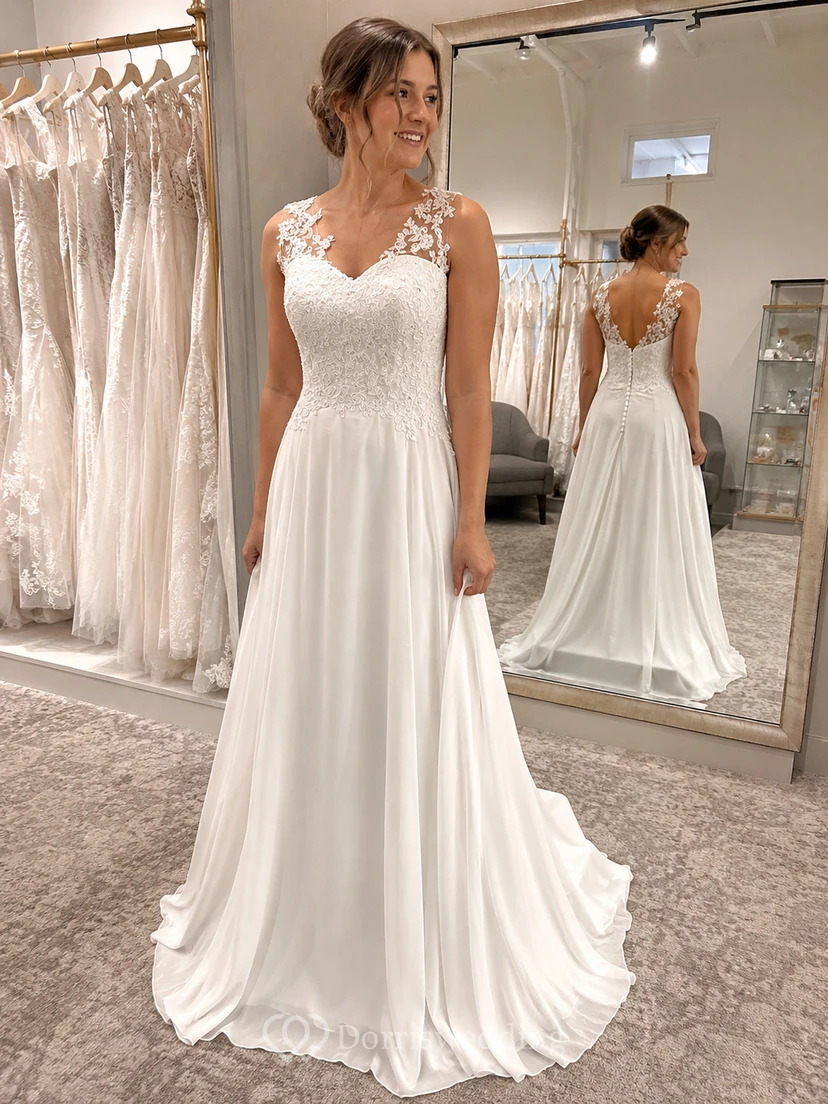 Vestido corto con tirantes, escote corazón en V, fruncido ilusión, apliques de cuentas, bordado de flores, cola de pincelada con flores de ilusión, sin espalda, cremallera, espalda con cordones de ilusión, tirantes con abertura, encaje y lentejuelas. view 6