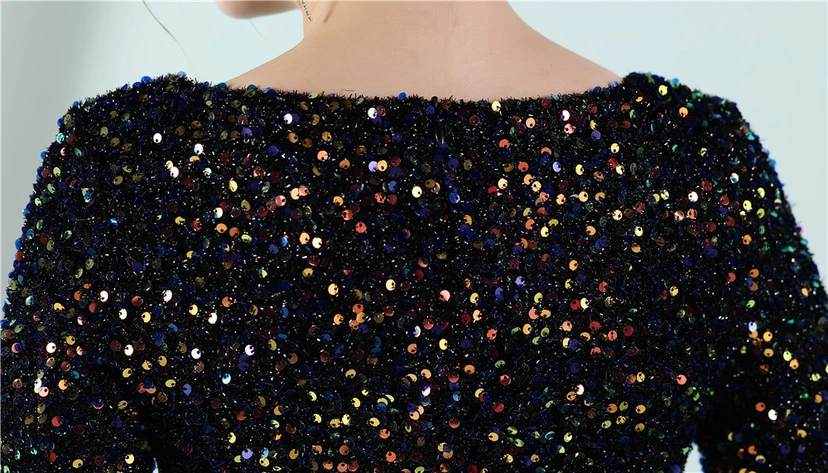 Elegantes, langes Paillettenkleid mit langen Ärmeln und Meerjungfrauenschnitt – ein Abendkleid im Aura-Queen-Stil für festliche Anlässe. view 60