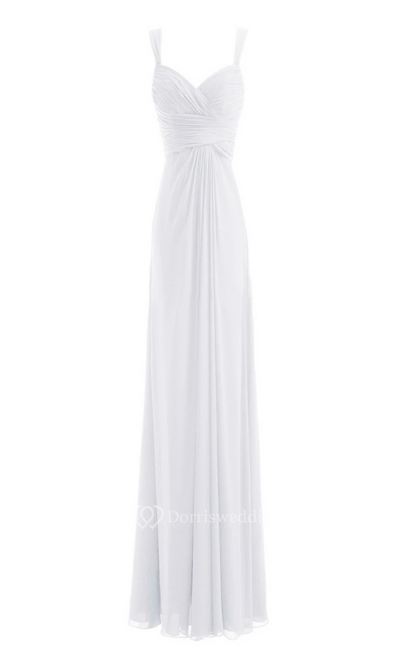 Sleeveless Empire Chiffon Dress With Criss-cross Ruching view 10