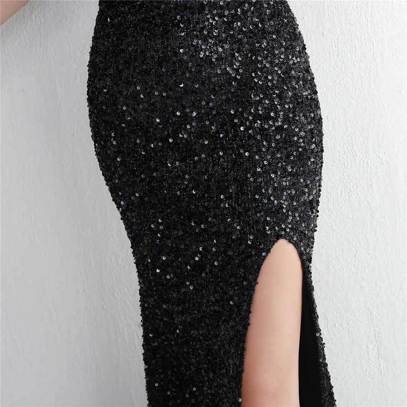 Imitation, handgefertigt, Pailletten, schulterfrei, Dankeschön-Bankett, schmaler Meerjungfrauenrock, Hochzeitsauto-Modellausstellung, Prominentenbankett view 9