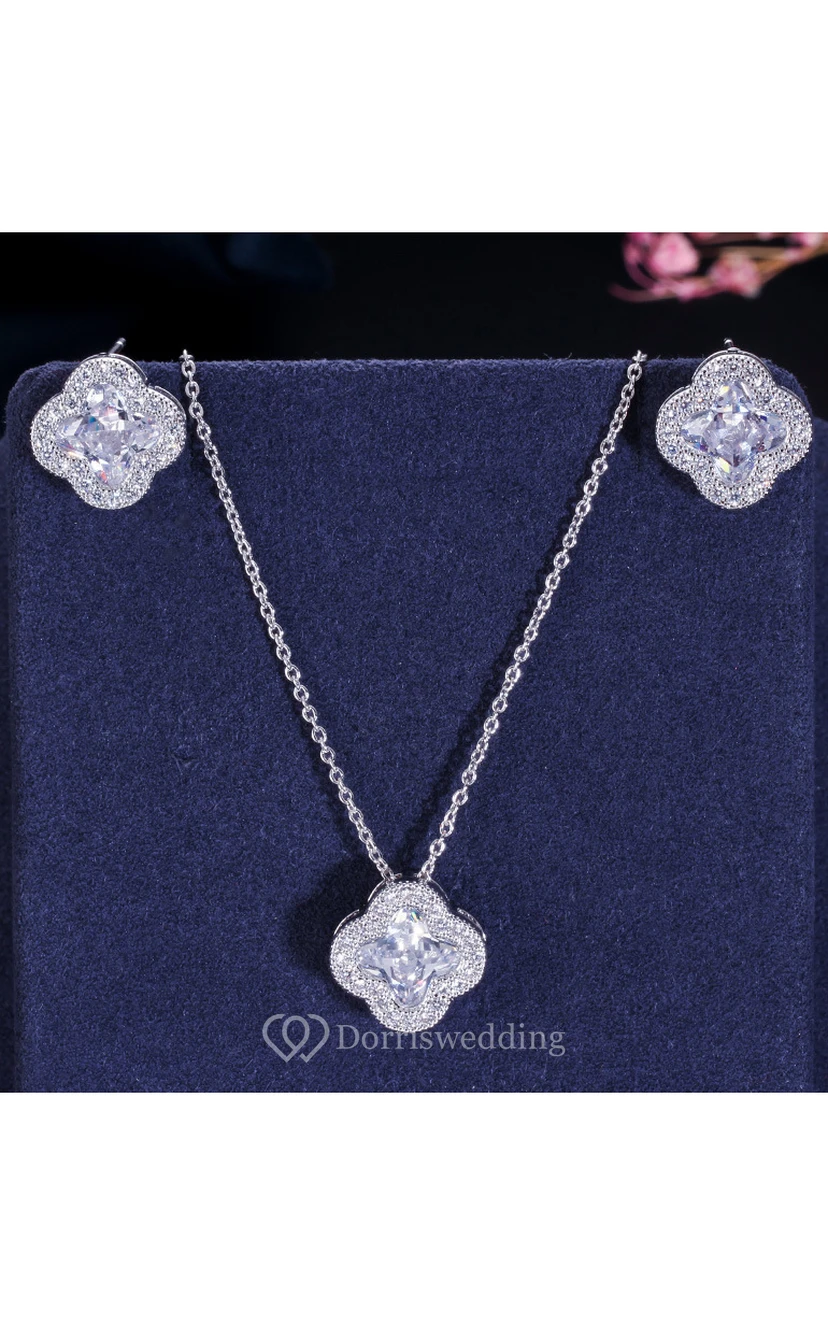 Besonderes mehrfarbiges Strass-Schmuckset für Braut und Cocktailpartys: Halskette und Ohrringe
