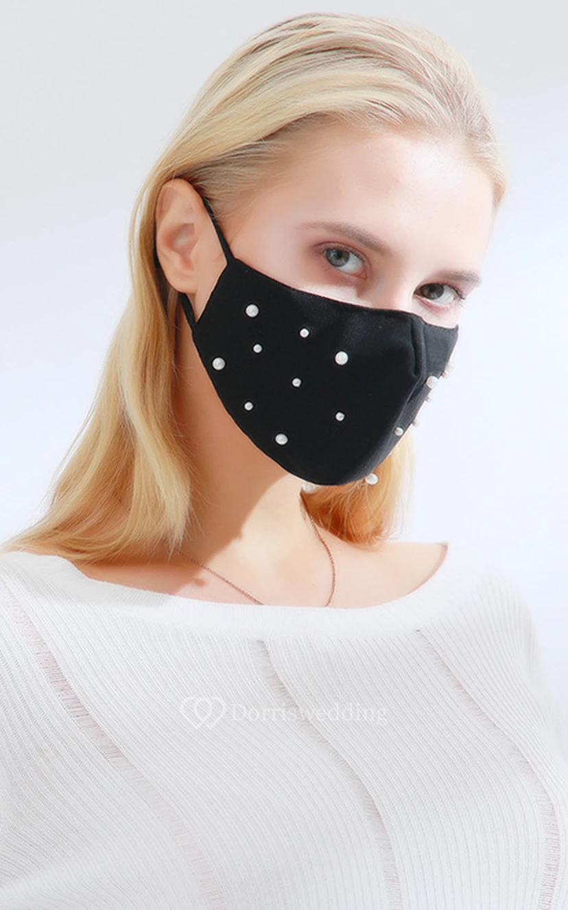 Non-Medical Pearl Wedding Face Masks view 3