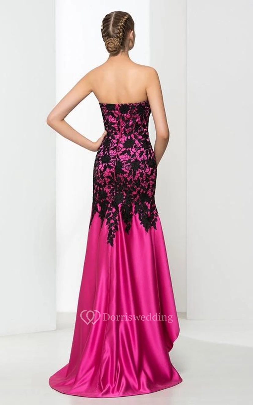 Sweetheart Lace High Low Prom Dress view 2