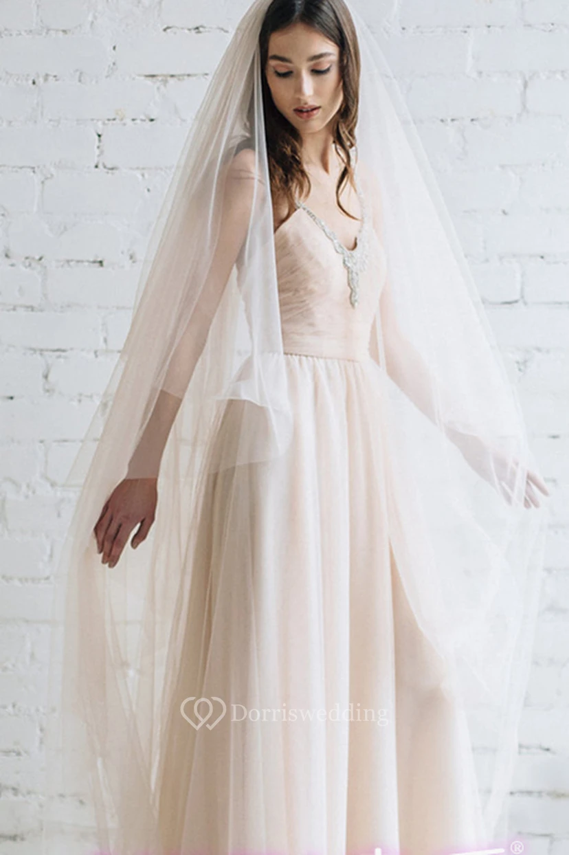 Champagne Ethereal Puffy Long Wedding Veil