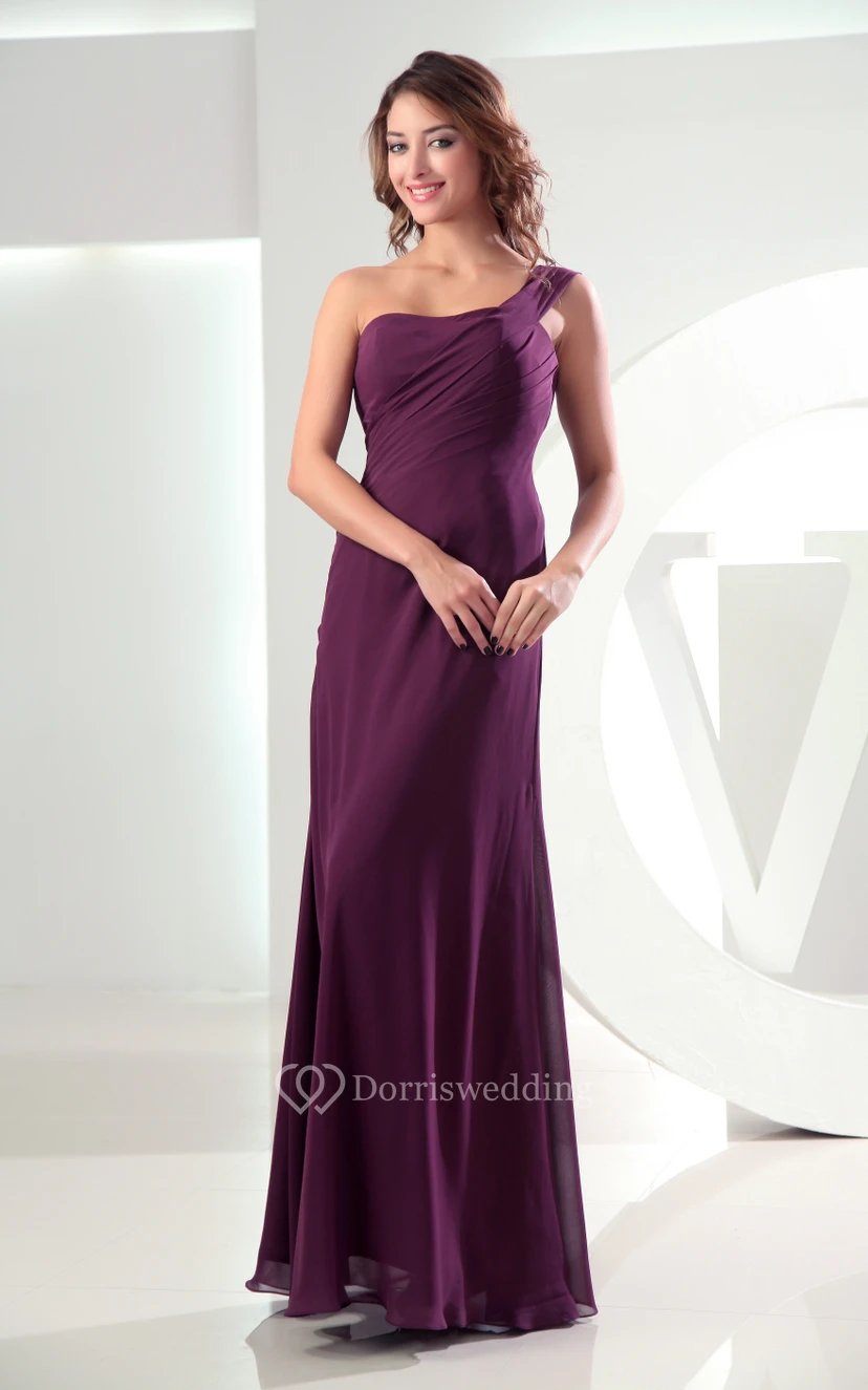 Adorable Chiffon Sleeveless Floor-Length Dress With Ruching