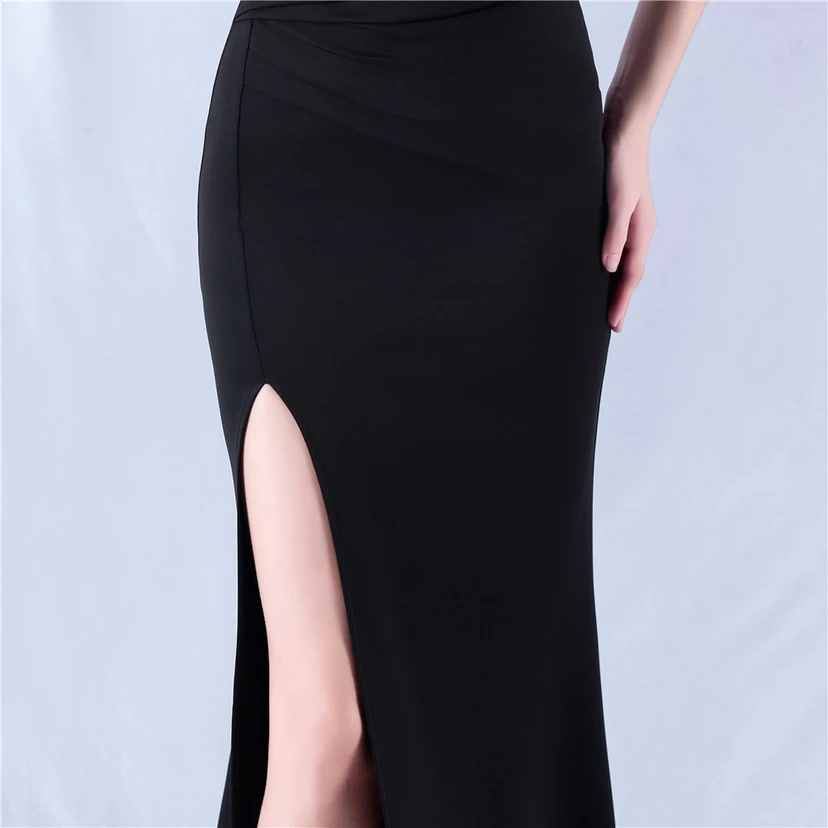 Satin-Abendkleid mit einer Schulter für festliche Anlässe und Bankette view 9
