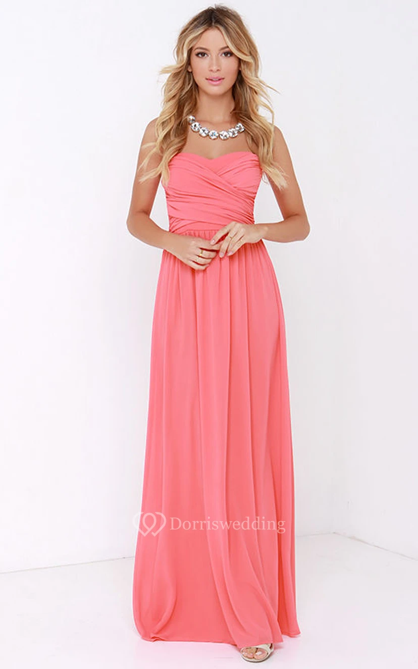 Chiffon Chic Dress With Crisscross Ruched Bodice view 43