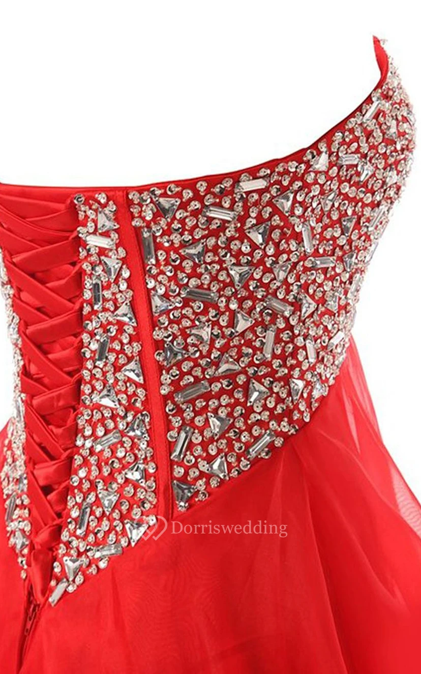 Sweetheart Bust-embellishmented A-line Gown With Lace-up Back view 3