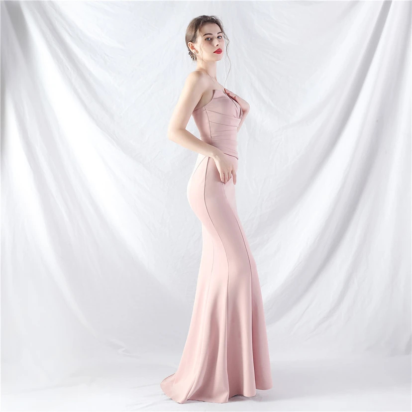 Craft Dress Sexy Off-Shoulder Wrapped Chest Satin Evening Dress view 44