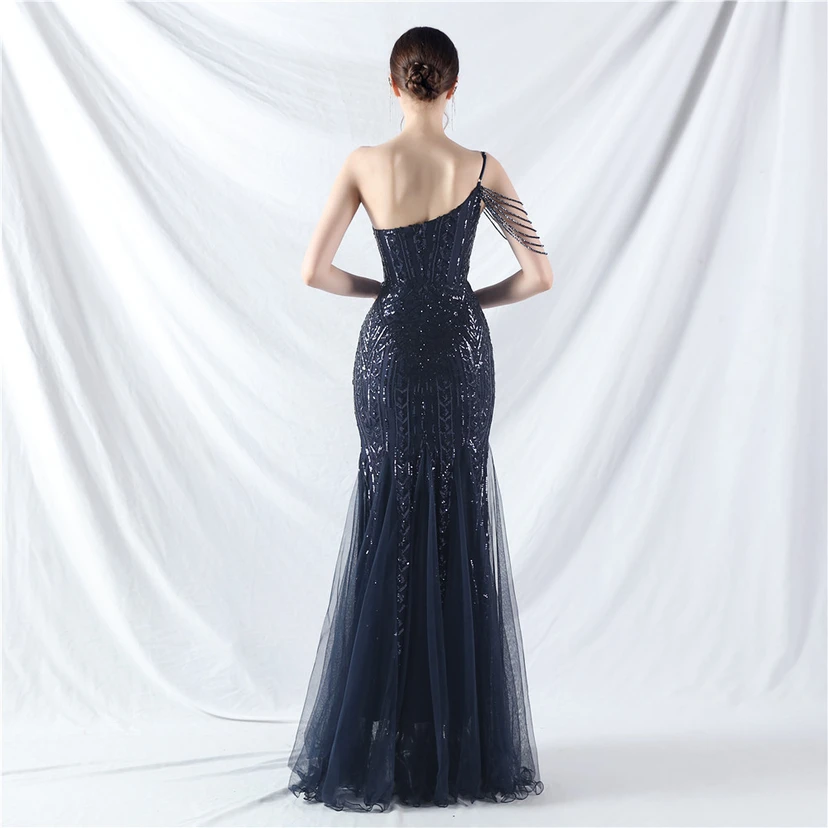 Robe de soirée haut de gamme ornée de perles de positionnement, de fleurs et de broderies en tulle. view 67