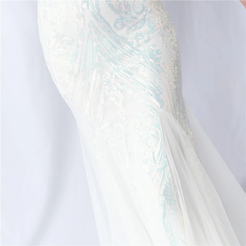 Positionierung Blumenschnitt Netz Pailletten Hochzeitsdinner Toast Party Abendkleid view 27