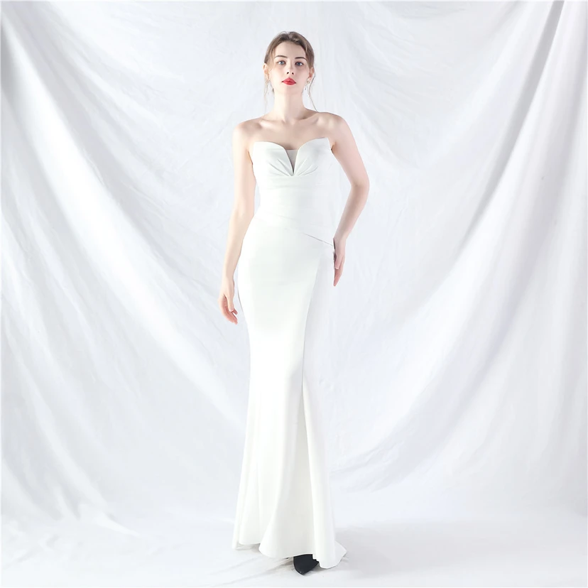 Craft Dress Sexy Off-Shoulder Wrapped Chest Satin Evening Dress view 57