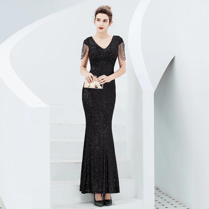 Evening Dress For Women Elegant Banquet Temperament Long Sequins Aura Queen Fishtail Slim view 24