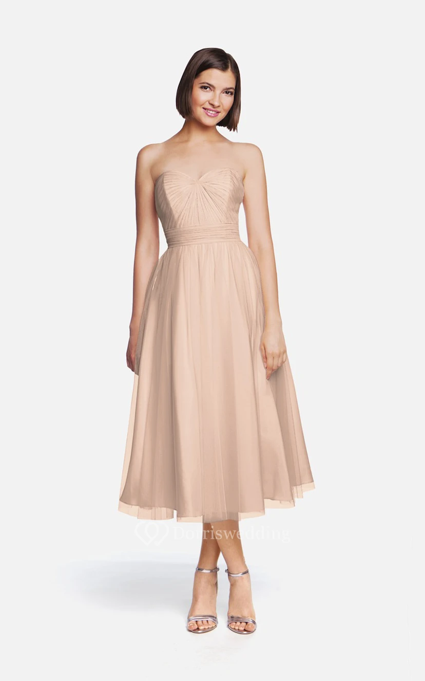 Tulle Tea-Length Angelic Dress With Sweetheart Neck view 10